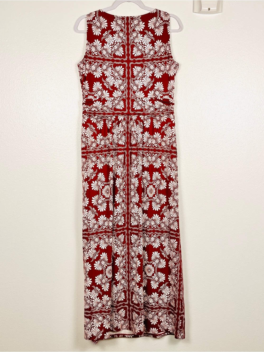 NWT Boden Antonia Red Botanical Floral Jersey Sleeveless Maxi Dress Size 8 - Picture 7 of 8